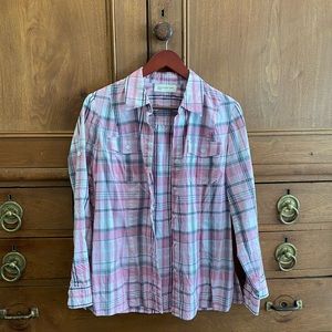 Jones New York Sport Pink plaid shirt